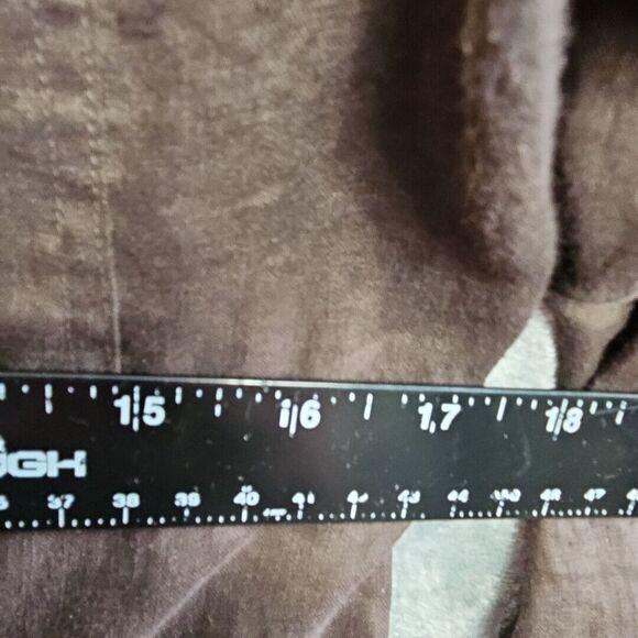 Chico's Sz O Small Linen Blouse tunic brown roll tab sleeve - Picture 6 of 11